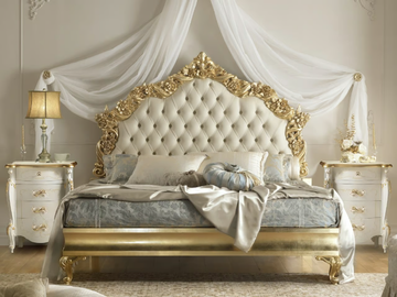 VERDI - Wooden bed with tufted headboard by CASA +39 - view 2